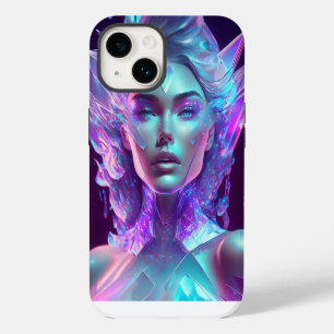 Beautiful Ai Art Pretty Icy Glass like Woman iPhone 14 Case