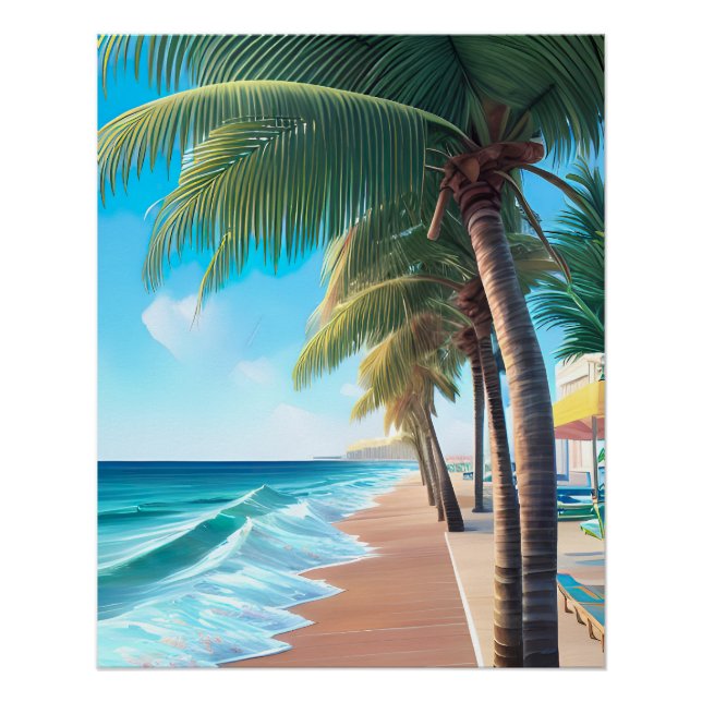Beautiful AI design-Cool summer beach design. Poster (Front)
