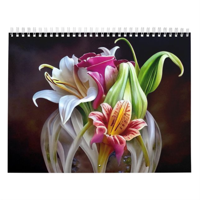 Beautiful AI Flower Images King Protea Lilies Calendar (Cover)