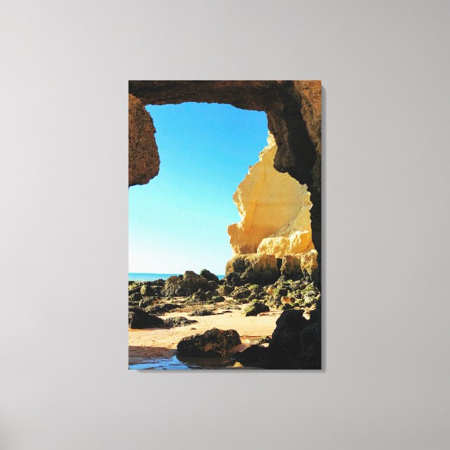 Beautiful Algarve Beach with Cave  Canvas Print (Front)