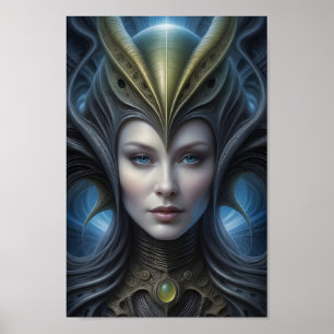 Beautiful Alien Woman - 01 - Fantasy Art Poster