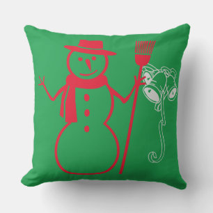 Beautiful All the way snowman for Christmas Art Cushion