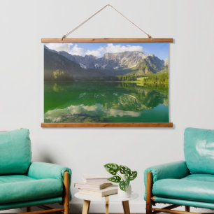 Beautiful Alpine Lake in the Italian Alps Hanging Tapestry