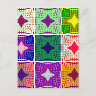 Beautiful Amazing African Chequered Print pattern Postcard