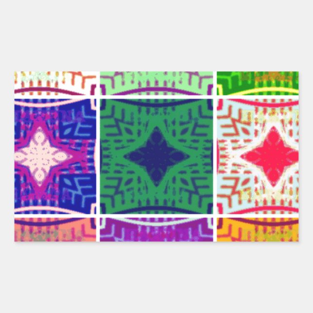 Beautiful Amazing African Chequered  Print pattern Rectangular Sticker (Front)
