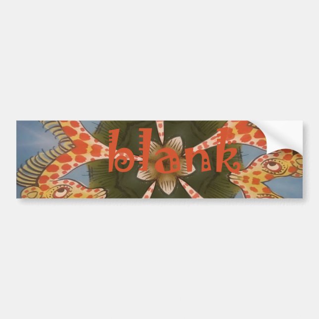 Beautiful amazing African colourful Giraffe blank Bumper Sticker (Front)