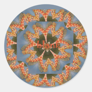 Beautiful amazing African colourful Giraffe blank Classic Round Sticker