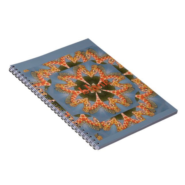 Beautiful amazing African colourful Giraffe blank Notebook (Right Side)
