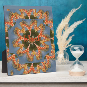 Beautiful amazing African colourful Giraffe blank Plaque