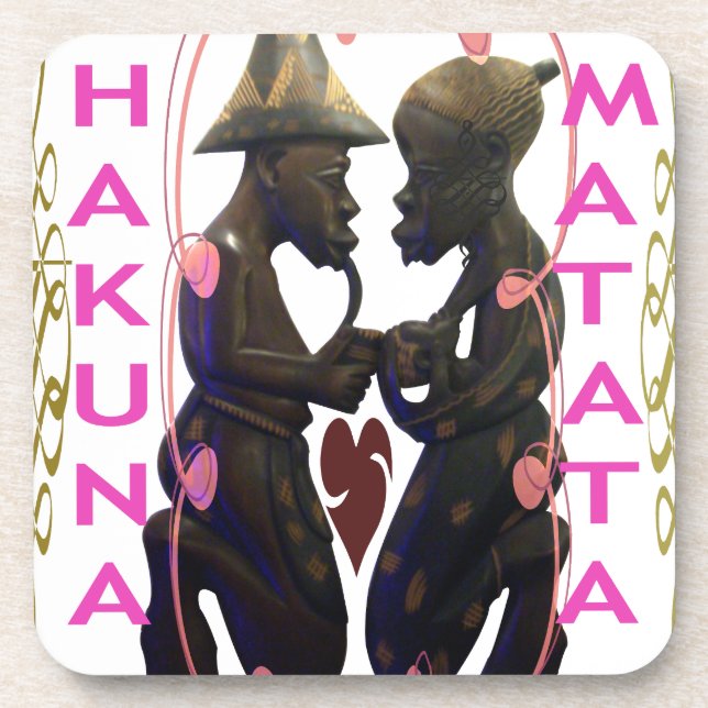 Beautiful  Amazing African Couple: A Romantic Art Coaster (Front)
