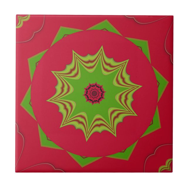 Beautiful amazing  African ethnic tribal red  Art Tile (Front)