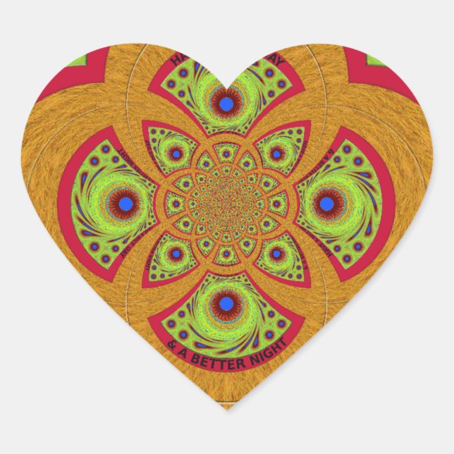  Beautiful amazing African Mandala Pattern Design Heart Sticker (Front)