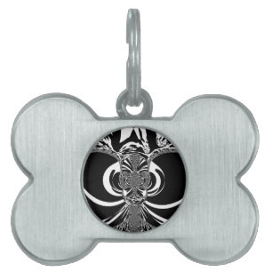 Beautiful amazing African white black Print art Pet Name Tag