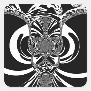 Beautiful amazing African white black Print art Square Sticker