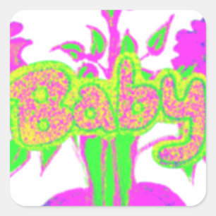 Beautiful Amazing Baby Pink Inspirational Floral Square Sticker