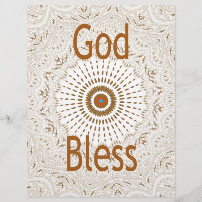 Beautiful Amazing Beige God Bless Geometrical Text (Front)