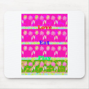 Beautiful amazing colorful Flora text quote design Mouse Pad