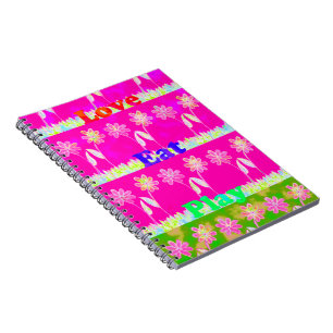 Beautiful amazing colourful Flora text quote desig Spiral Notebook