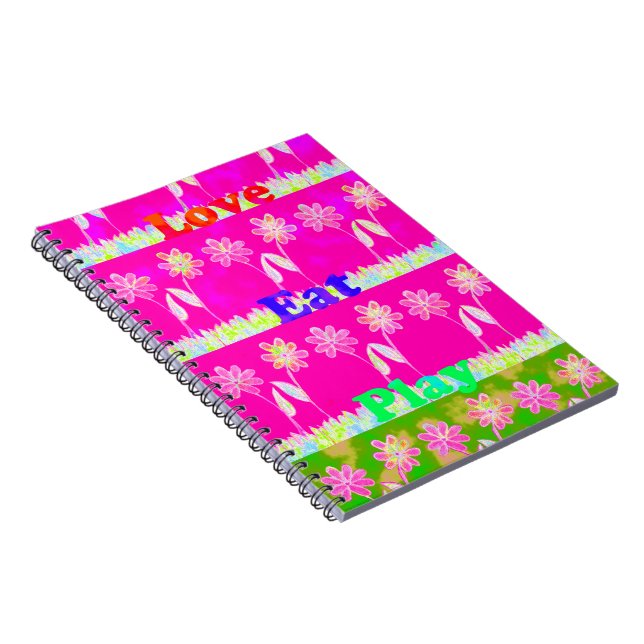 Beautiful amazing colourful Flora text quote desig Spiral Notebook (Right Side)