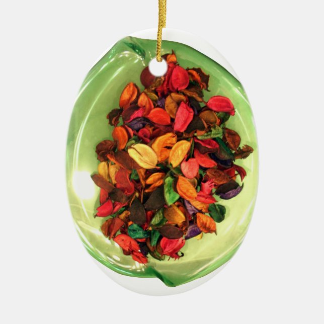 Beautiful amazing colourful rose design ceramic tree decoration (Front)