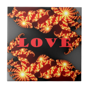 Beautiful amazing colourful universe Love text Tile