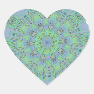 Beautiful Amazing Cool Green Floral pattern design Heart Sticker