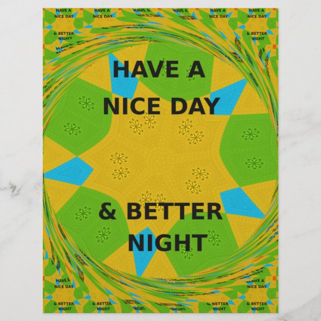 Beautiful amazing cute Abstract  Have a Nice Day  (Front)