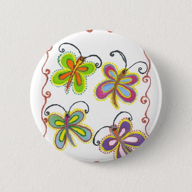 Beautiful amazing Cute Butterfly Art: Perfect Gift 6 Cm Round Badge (Front)