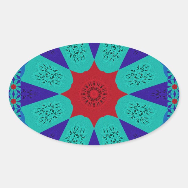 Beautiful Amazing Egyptian  Feminine Design Colour Oval Sticker (Front)
