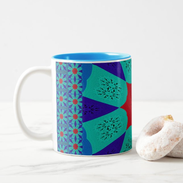 Beautiful Amazing Egyptian  Feminine Design Colour Two-Tone Coffee Mug (With Donut)