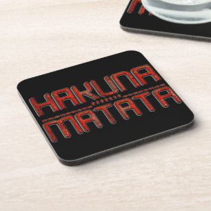 Beautiful Amazing Embossed Red Hakuna Matata Text  Coaster