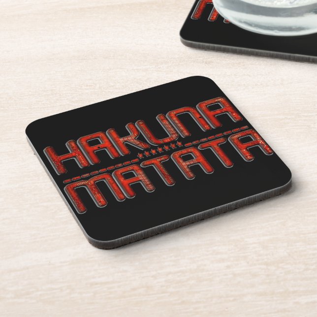 Beautiful Amazing Embossed Red Hakuna Matata Text  Coaster (Left Side)