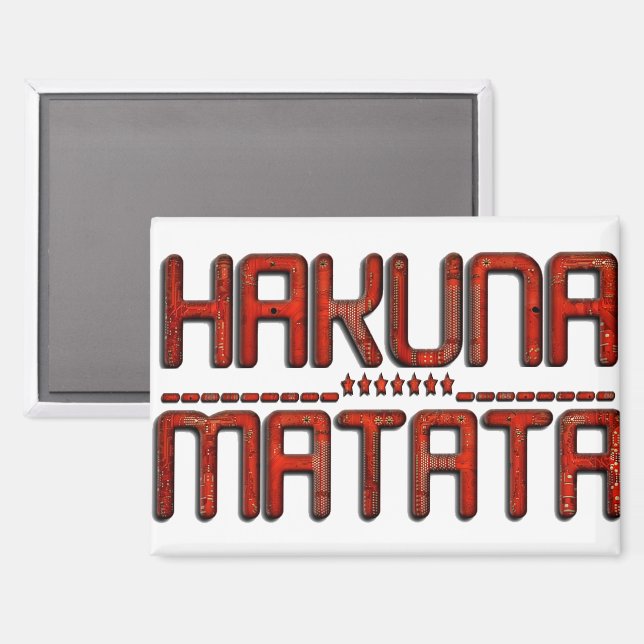 Beautiful Amazing Embossed Red Hakuna Matata Text  Magnet (Front/Back)