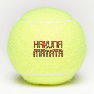 Beautiful Amazing Embossed Red Hakuna Matata Text Tennis Balls