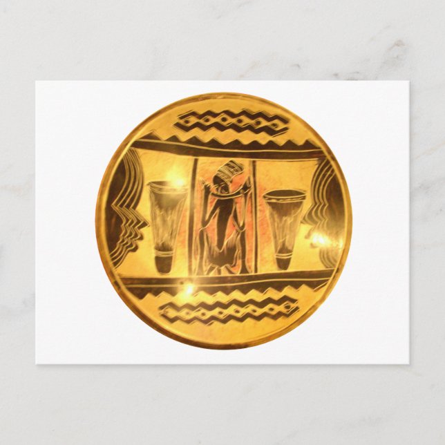 Beautiful Amazing Golden Red African Ethnic Art Postcard (Front)