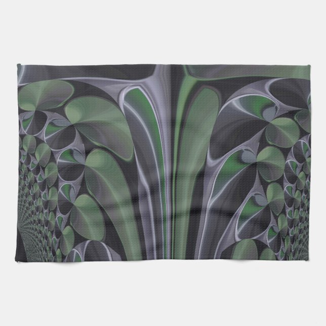 Beautiful Amazing Green Aurora Texture Art Design Tea Towel (Horizontal)