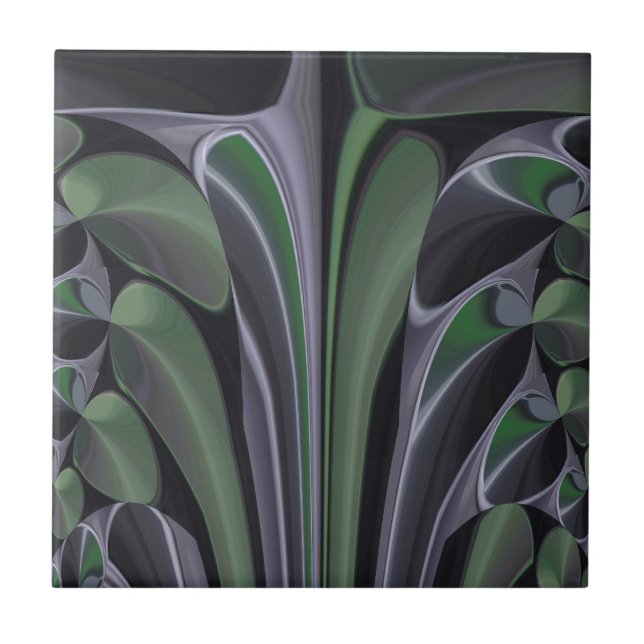 Beautiful Amazing Green Aurora Texture Art Design Tile (Front)