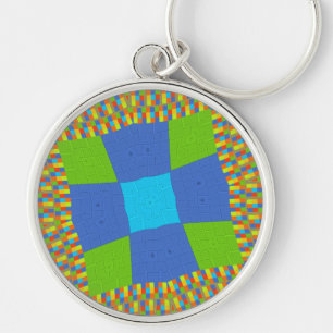 Beautiful Amazing Green Blue Cyan Art Print Design Key Ring