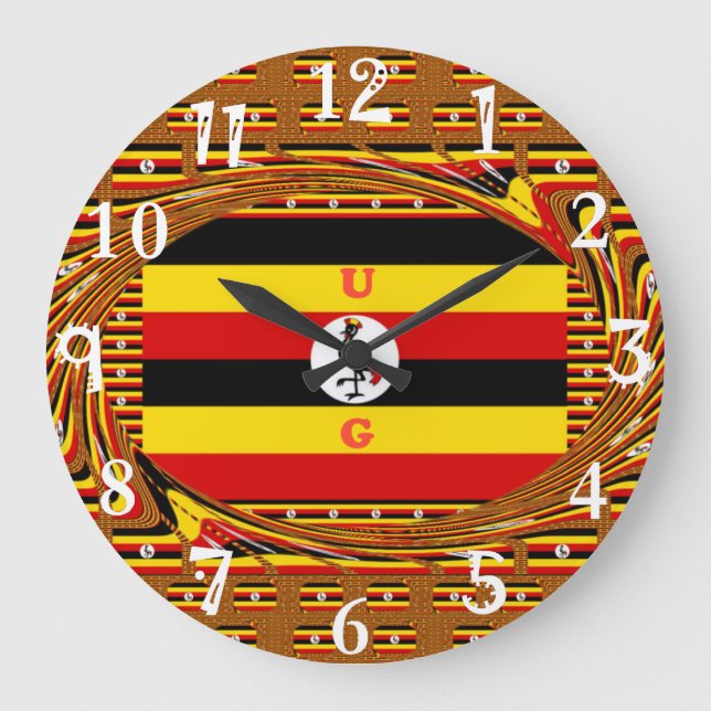Beautiful amazing Hakuna Matata Lovely Uganda Colo Large Clock (Front)