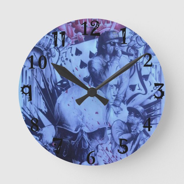 Beautiful amazing hip hop urban artistic product round clock (Front)
