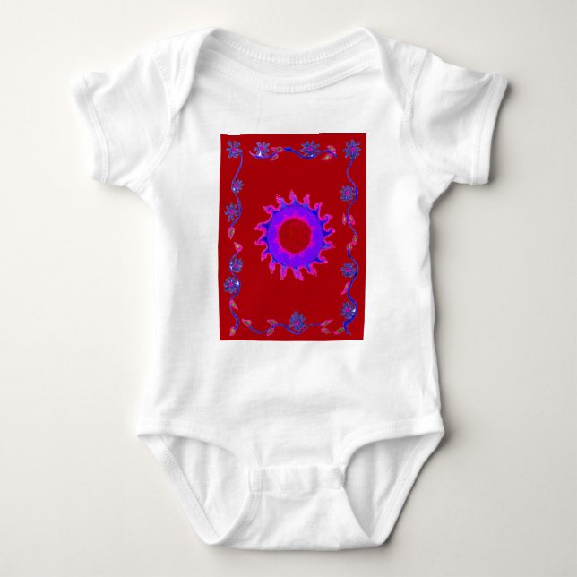 Beautiful amazing India Motif Mendi Art Design Baby Bodysuit (Front)