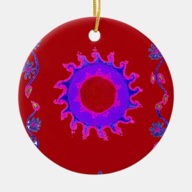 Beautiful amazing India Motif Mendi Art Design Christmas Tree Decoration (Front)