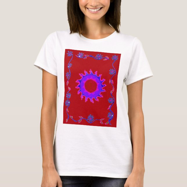 Beautiful amazing India Motif Mendi Art Design T-Shirt (Front)