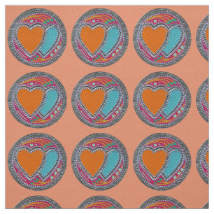 Beautiful Amazing Infinity Bright Colourful Hearts Fabric