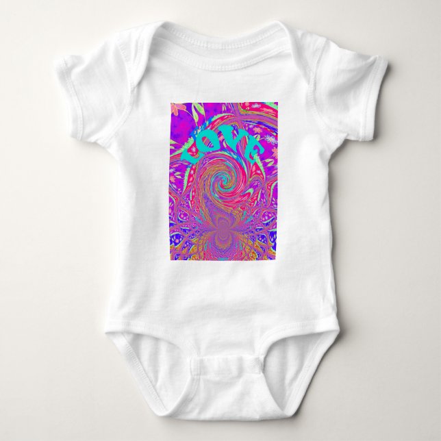 Beautiful Amazing Love Whirl Text Art Print Design Baby Bodysuit (Front)