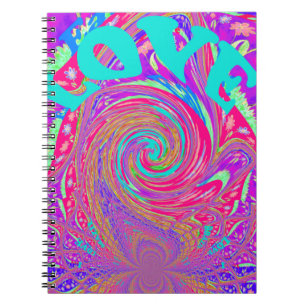 Beautiful Amazing Love Whirl Text Art Print Design Notebook