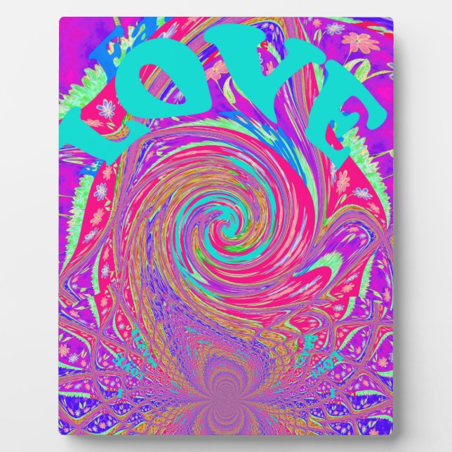 Beautiful Amazing Love Whirl Text Art Print Design Plaque (Front)