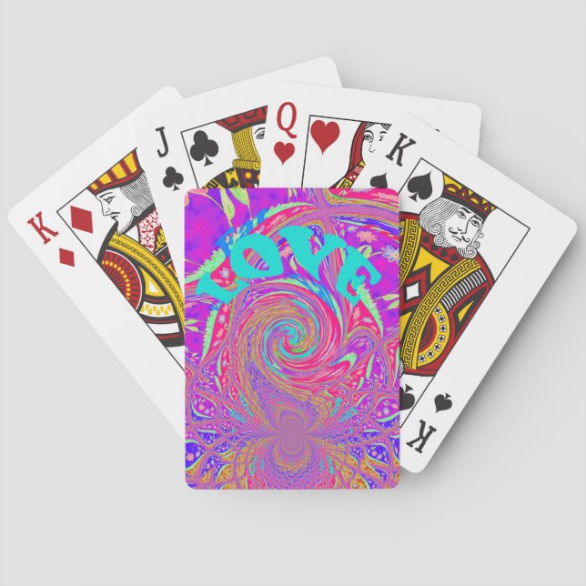 Beautiful Amazing Love Whirl Text Art Print Design Playing Cards (Back)