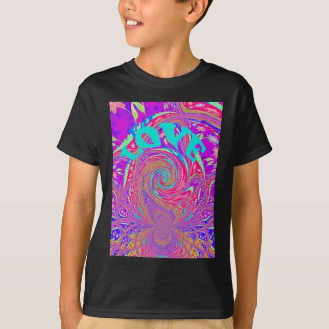Beautiful Amazing Love Whirl Text Art Print Design T-Shirt (Front)
