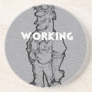 Beautiful Amazing Pencil Sketch: Working Overtime Coaster